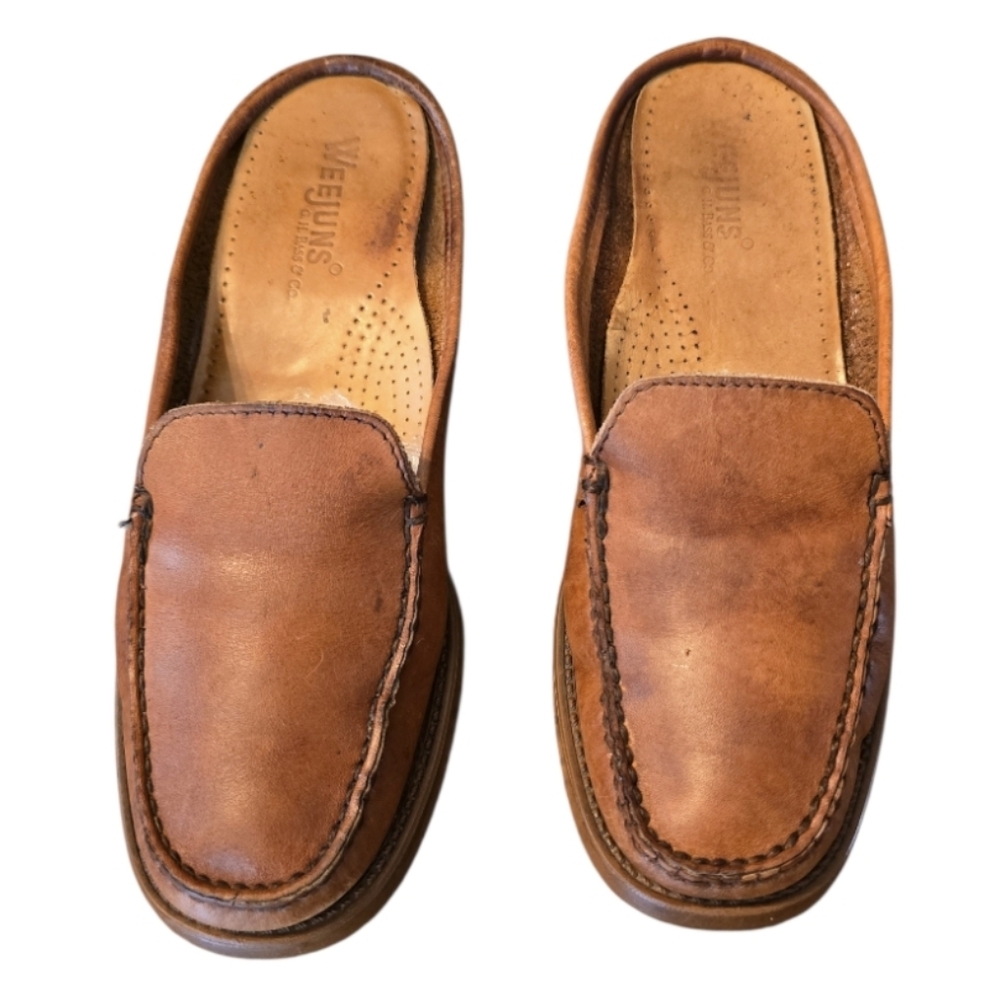 G H Bass Weejun Vintage Wynn All Leather Mule Slide Size 7 In EUC